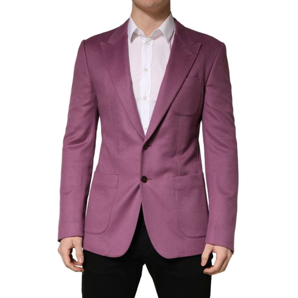 Dolce & Gabbana Purple Cashmere Slim Fit Coat Jacket Men's Blazer